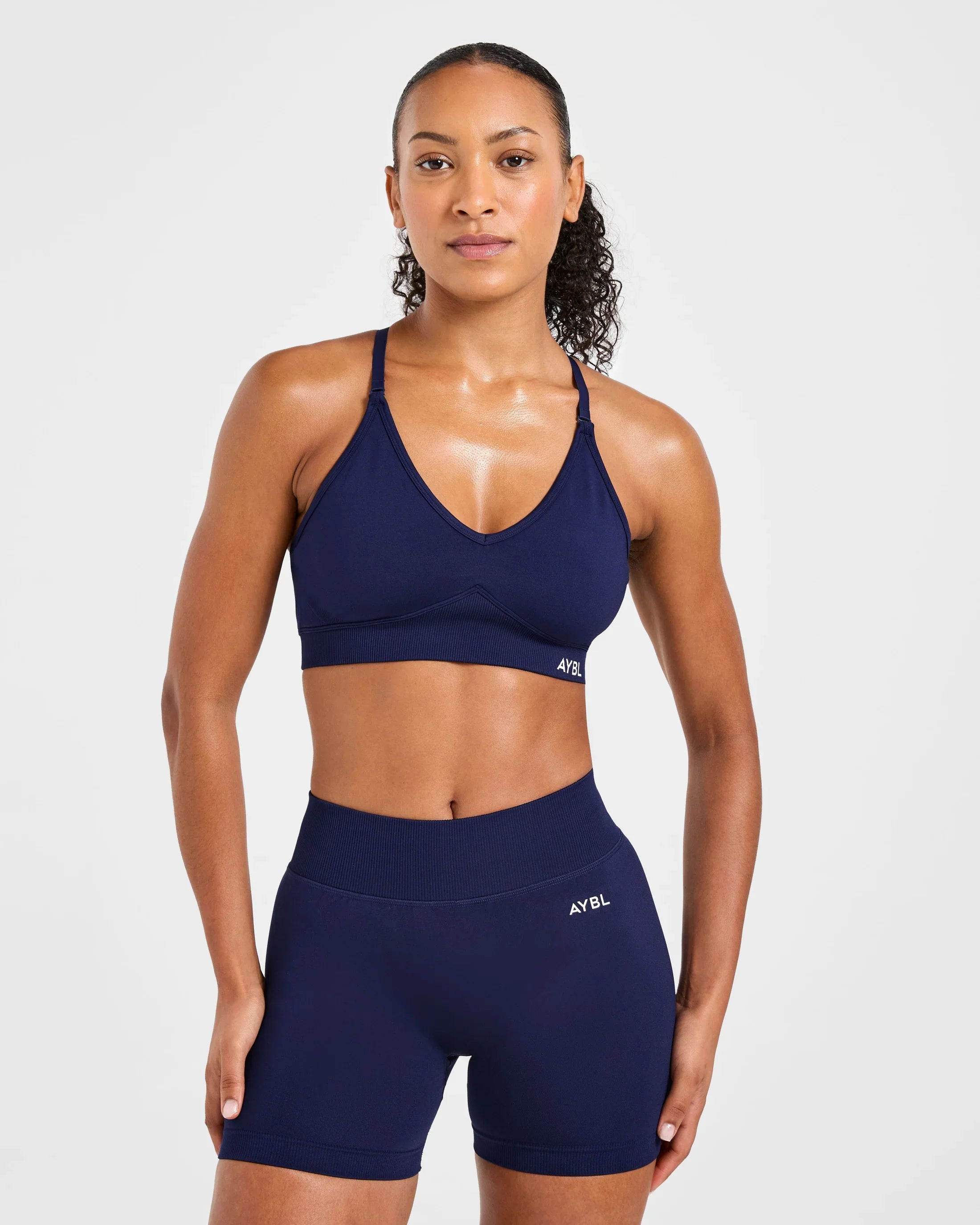 2 Pcs Impact Shorts Women Seamless Sports Yoga Pants Gym Clothes Fitness Workout Adapt Seamless Strappy Sports Bras Set Tahsi Fashion House