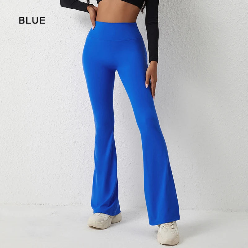 DIAS FIT JOY Peach flared pants for women's yoga high waisted and hip lifting tight pants wide leg fitness pants quick drying ATFH