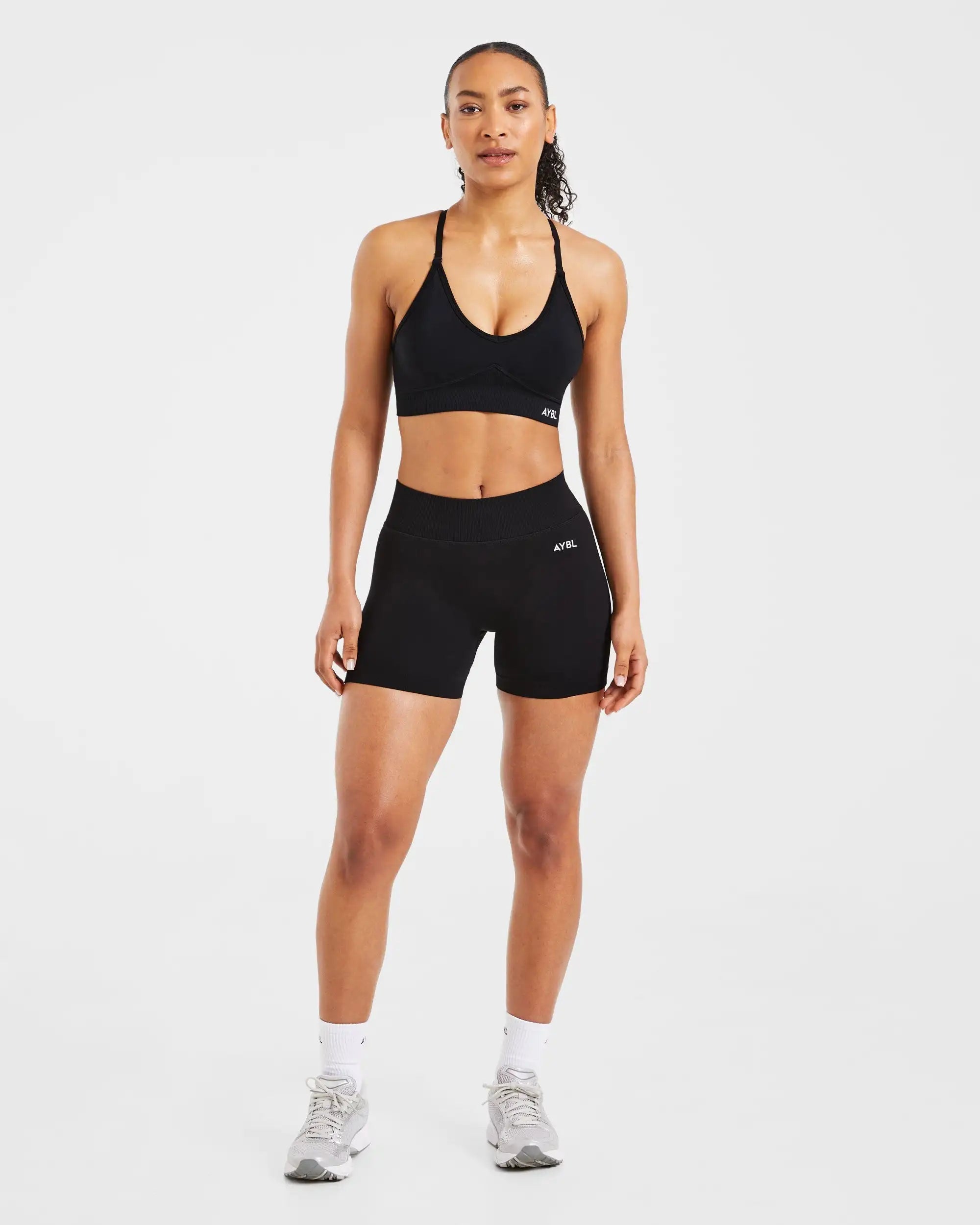 2 Pcs Impact Shorts Women Seamless Sports Yoga Pants Gym Clothes Fitness Workout Adapt Seamless Strappy Sports Bras Set Tahsi Fashion House