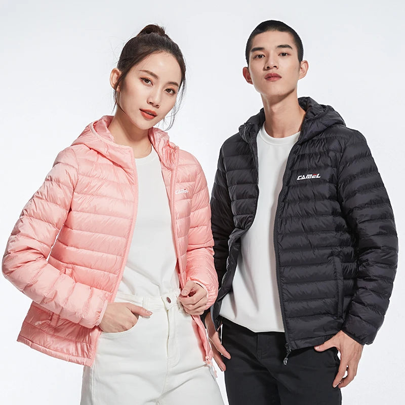 GOLDEN CAMEL Down Jackets Men and Women Winter Coats Lightweight Trendy Fleece Hiking Jackets for Men 2024 Winter New Clothing