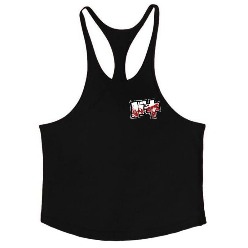 Anime Baki Hanma Print Stringer Tank Top for Men Y-Back Vest Muscle Training Undershirt Athletic Tops Gym Workout Bodybuilding