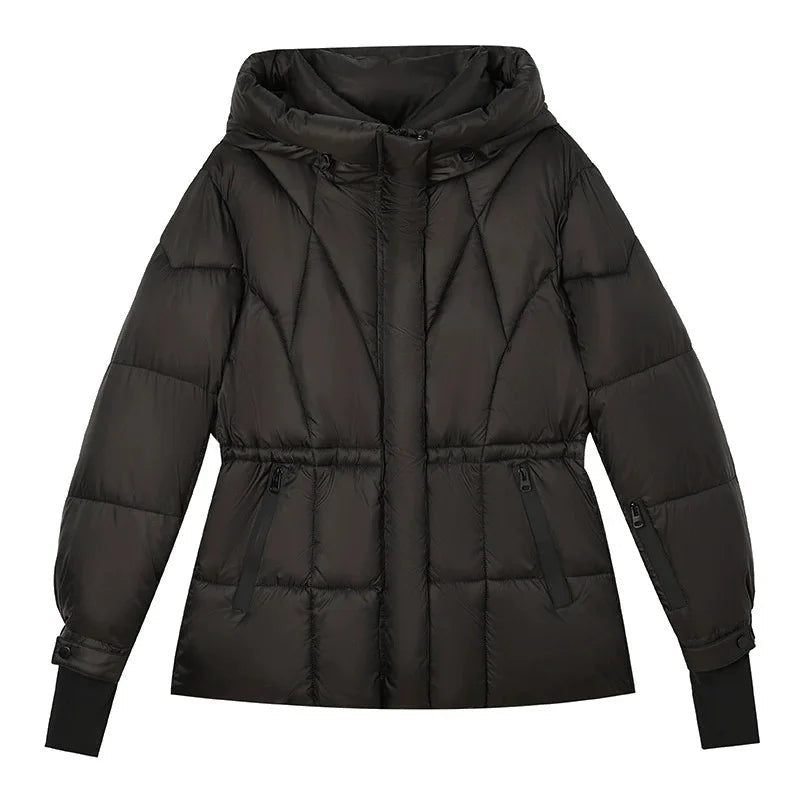 2025 Outdoor Sports Women's Winter Cotton-padded Jacket Hooded Parkas Windproof Coats Thicken Warm Slim Outerwear Casual Coats ATFH