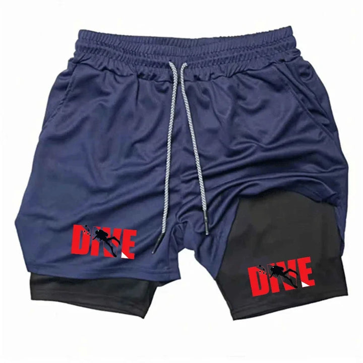 Men Running Shorts 2 In 1 Double-deck Sport Sportswear Gym Fitness Short Pants Training Jogging Bottom Men's Clothing