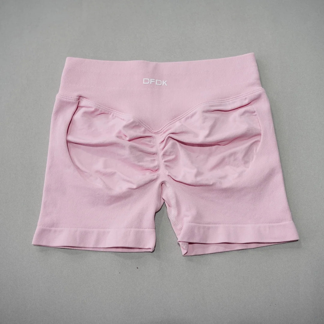 DFDK Women High Rise Scrunch Booty Shorts Seamless Push Up Shaping Squat Proof Anti Rolling Fitness Gym Athletic Running Yoga