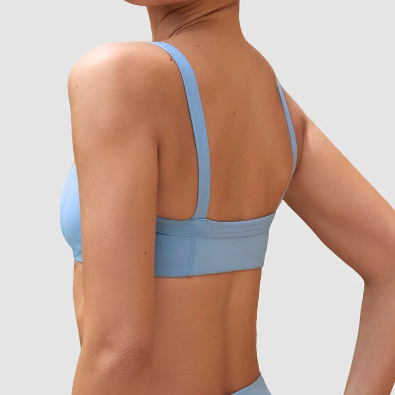 High Elastic Nude Feeling Breathable Elastic Cross Waist Three-point Shorts Suspender Beautiful Back Sports Underwear Yoga Suit - ATFH