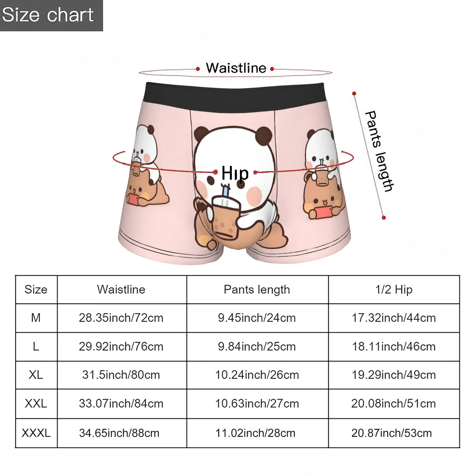 Anime Panda Bubu Dudu Peach And Goma  Boxers Shorts Men Bear Cartoon  Briefs Underwear Funny Underpants