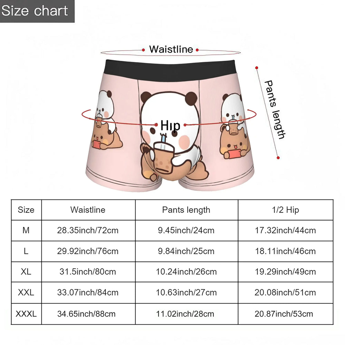 Anime Panda Bubu Dudu Peach And Goma  Boxers Shorts Men Bear Cartoon  Briefs Underwear Funny Underpants