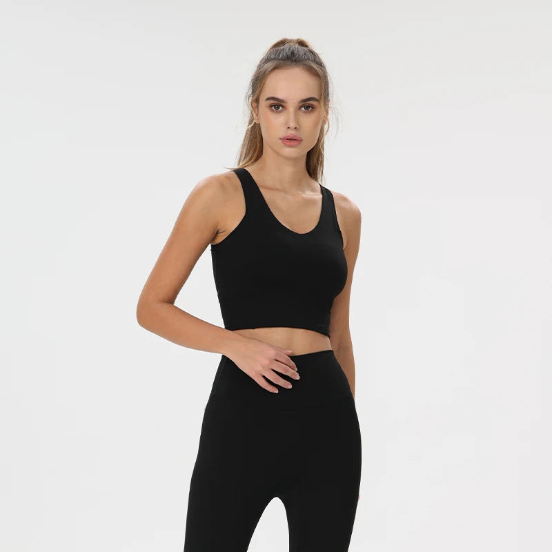 Women Yoga Vest Workout Pilates Activewear Tops Running Gym Pretty Workout Clothes Sports Bras Active Wear Female Camisole Bra - ATFH