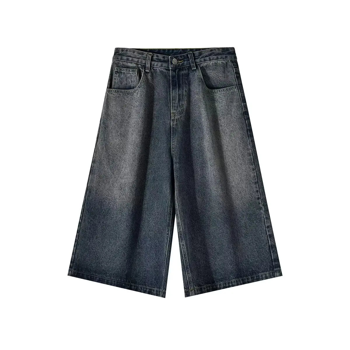 Wide-leg Seven-point Denim Shorts Men's 2025 Summer New High-end Fashion Brand Straight Casual Pants Man Jeans Y2k Clothes Baggy ATFH