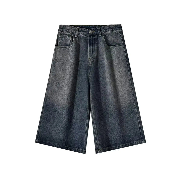Wide-leg Seven-point Denim Shorts Men's 2025 Summer New High-end Fashion Brand Straight Casual Pants Man Jeans Y2k Clothes Baggy ATFH