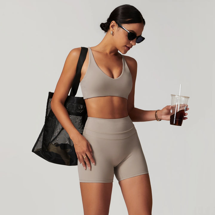 2pcs Yoga Set Women Gym Fitness Sportwear Running Workout Clothes Tights Sports Bra Gym Top Booty Shorts Yoga Leggings Tracksuit - ATFH