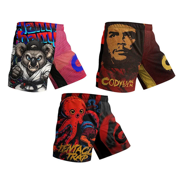 MMA Muay Thai Shorts Men Fighting Training Brazilian Jiu Jitsu Boxing Spandex/Polyester Stretch Durable Light Weight Short Pant