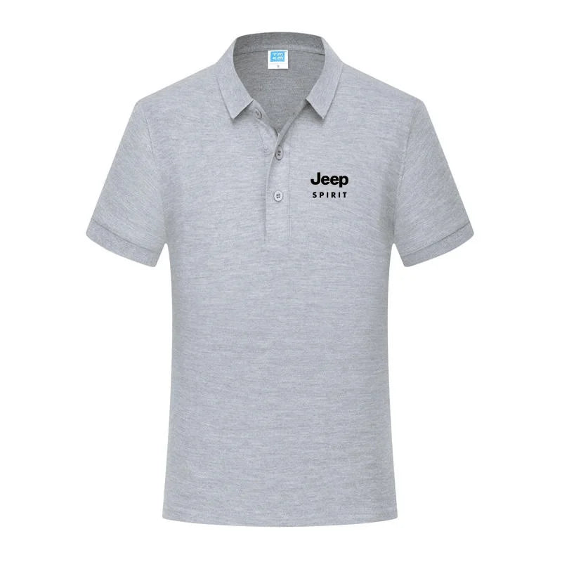 JEEP SPIRIT men's printed T-shirt summer cotton polo shirt casual sports collar short sleeved shirt