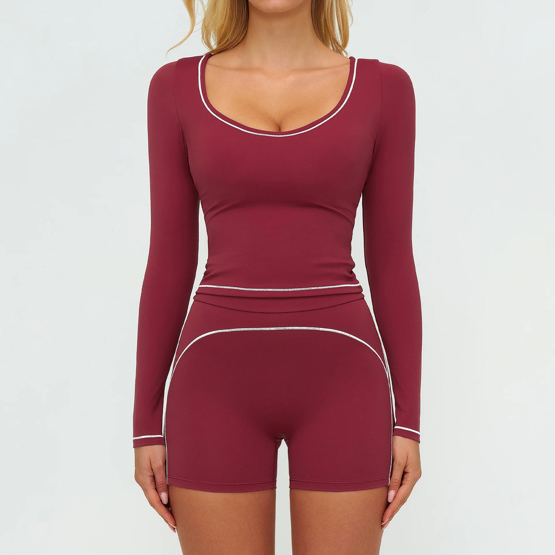 2PCS Yoga Set Gym Clothes Outdoor Sports Outfits Women Tracksuit Gym Fitness Suits Workout Long Sleeved Flared Pants Sportswear - ATFH