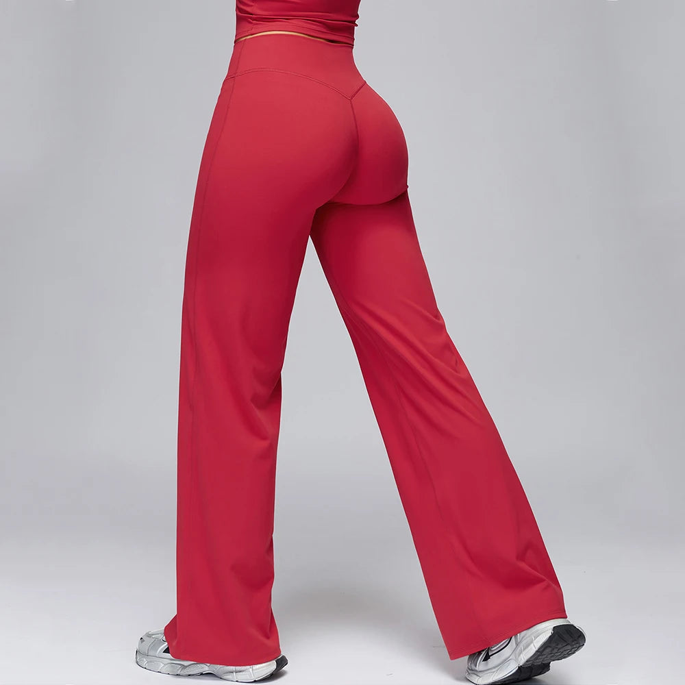 Yoga Pants Flare Leggings Women High Waist Wide Leg Pants Gym Women Fitness Sports Flared Pant Dance Trousers Women shaped Hip - ATFH