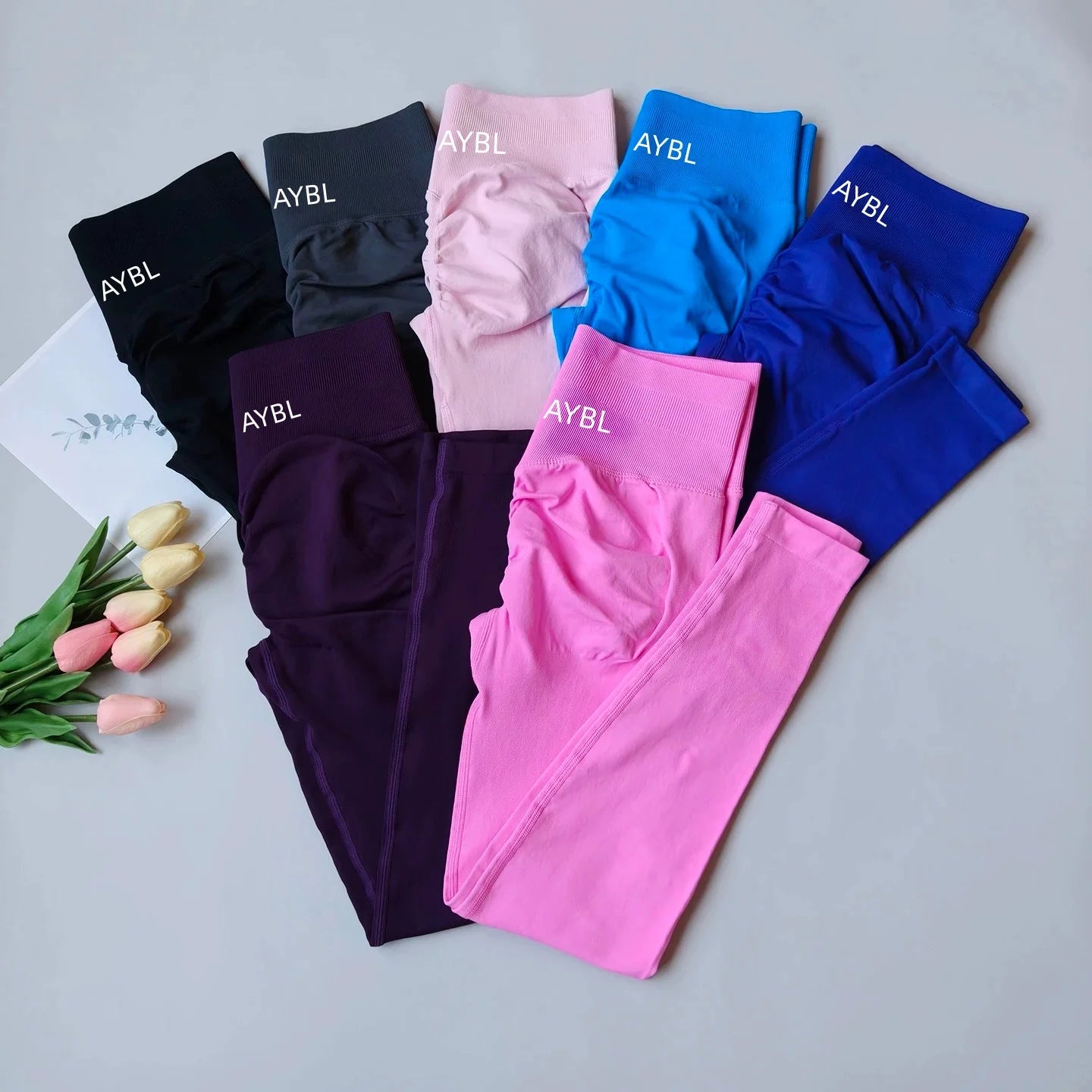 Trendy Leggings Scrunch Seamless Yoga Women Legging Gym Sports Pants Low Ribbed Band High Stretch Fitness Tights Pant - ATFH