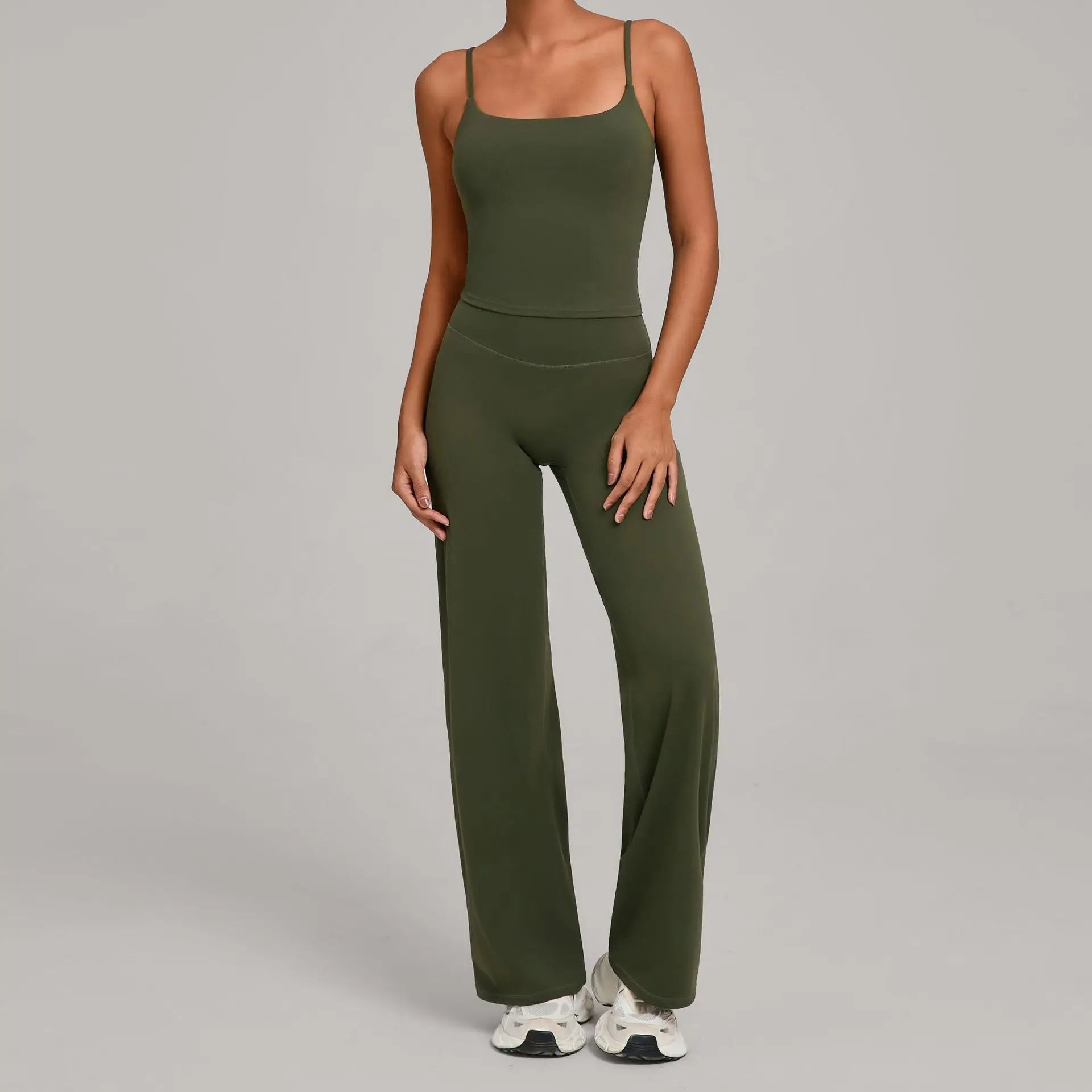 Women Straight-Leg Sports Pants Gym Clothing Naked Feeling Compression Wide Leg Yoga Leggings Pilates Fitness Tights XP01 ATFH