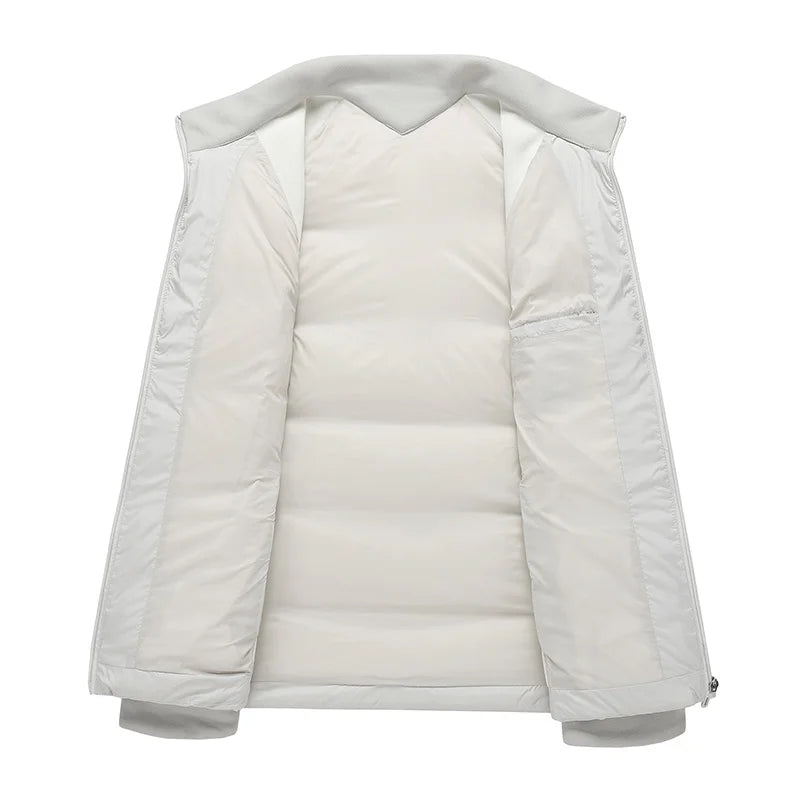 CHRLCK Men's Ultralight 90% Fill Down Jacket Winter Coat Windproof Warm Puffer Hiking Camping Trekking Outdoor Splicing