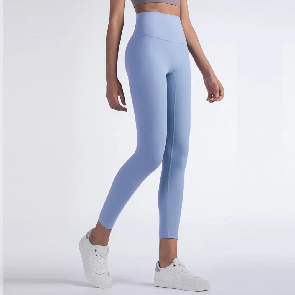 Solid Color High Waist Yoga Legging Athletic soft Women Sport Pant Tight Butter Gym Comprehensive Training Jog Back Waist Pocket - ATFH