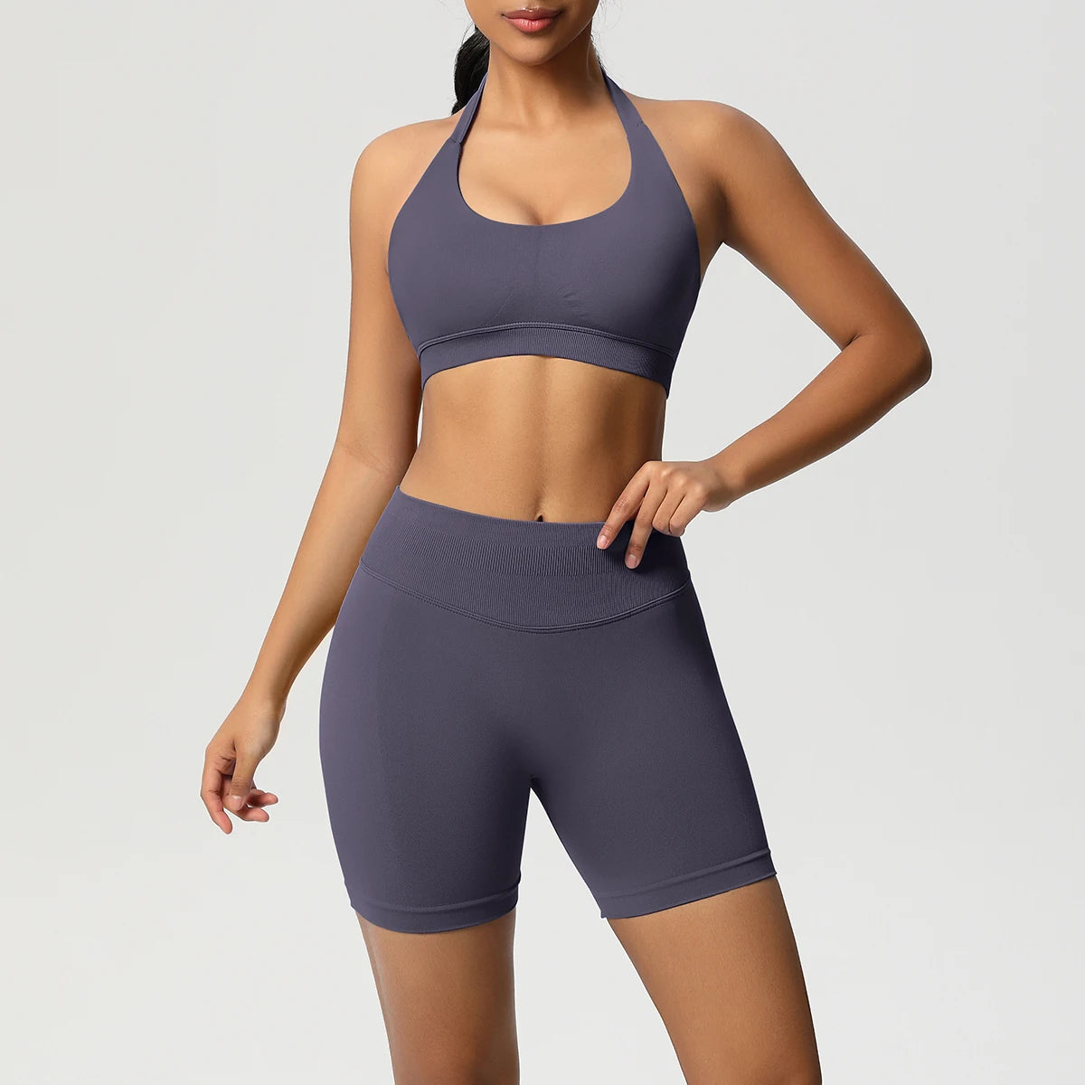 2PCS Sportswear Woman Sports Yoga Set Gym Clothes Yoga Suits For Women Tracksuits Sports Shorts Crossover Bra Gym Leggings - ATFH