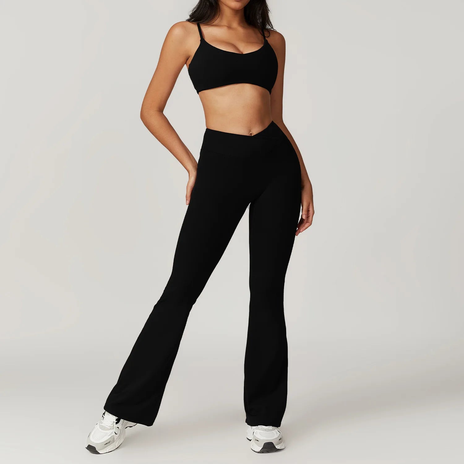 Women Sportswear Yoga Set 2PCS Sport Suit Gym Workout Clothes Short Sleeve Gym Crop Top High Waist Leggings Fitness Sports Wear - ATFH