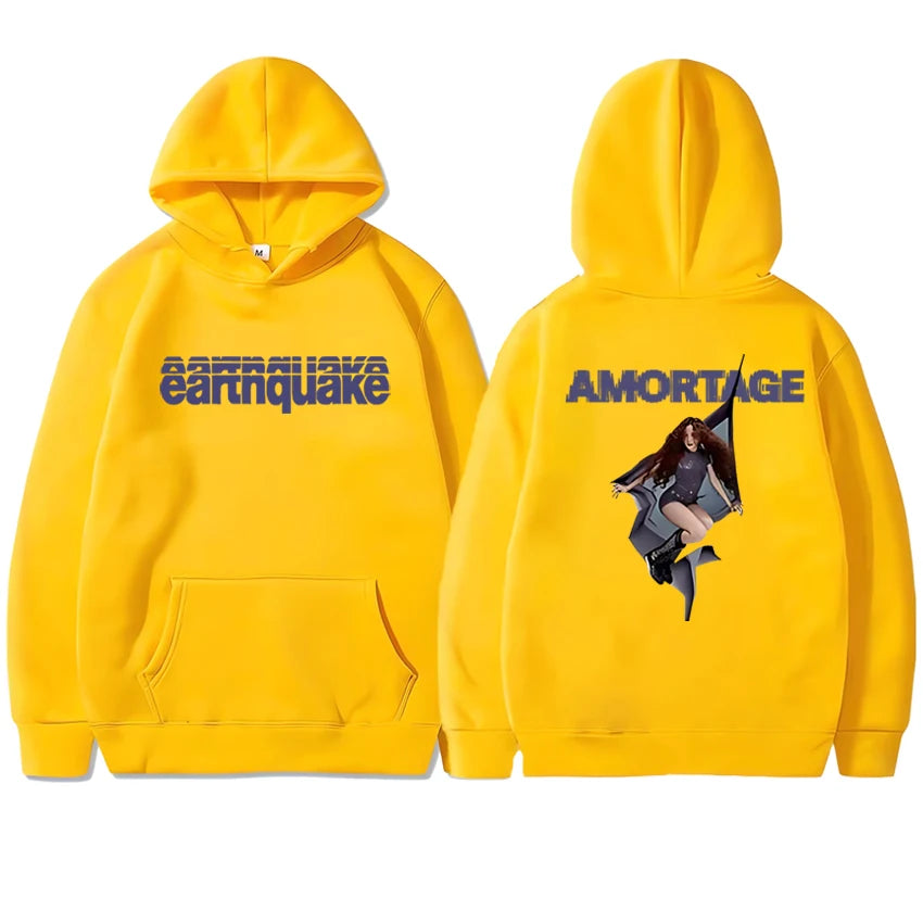 New in Jisoo Earthquake Hoodies Men women Vintage 2026 New Song Double Sided print Sweatshirt Unisex Fleece Long sleeve pullover - ATFH