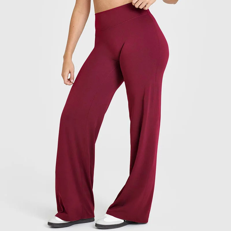 NCLAGEN Sport Trousers SoftMotion Straight-Leg Pants Women's High Waist Yoga Bottoms GYM Naked Feel Pilates Running - ATFH
