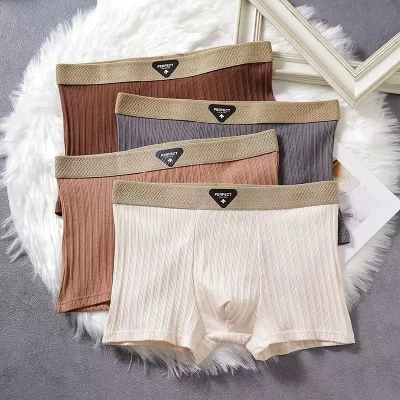 4pcs Men Underwear Cotton Men Boxer Shorts Medium Waist Breathable Men Panties Larger Size 6XL-Lot Soft Comfortable Men Boxer