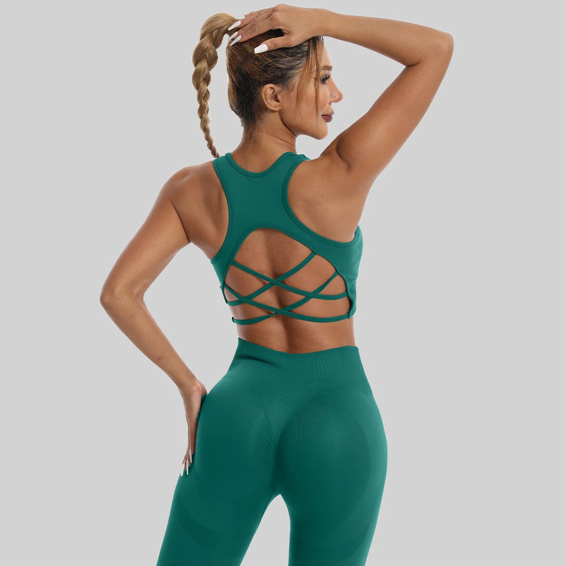 Seamless High Waist Leggings Tracksuit for Women, Yoga Sets, Sportswear, Workout, Sports Bra, Gym Clothing - ATFH