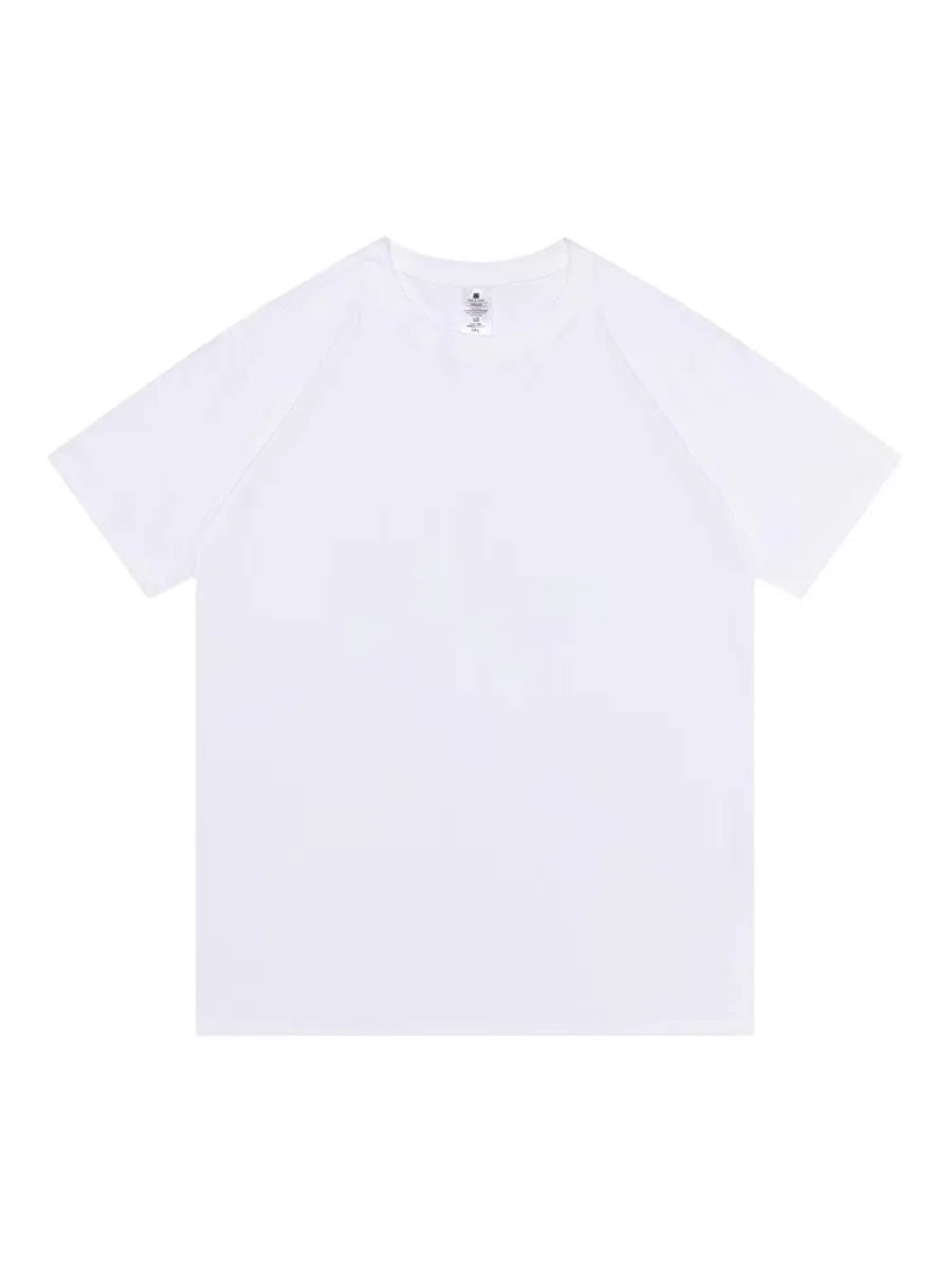 Bornladies Summer 100% Cotton Women's T-shirt Bottoming Basic Fashionable Solid Lady Short Sleeve Loose Tops Shirts 230g/㎡ Tops - ATFH