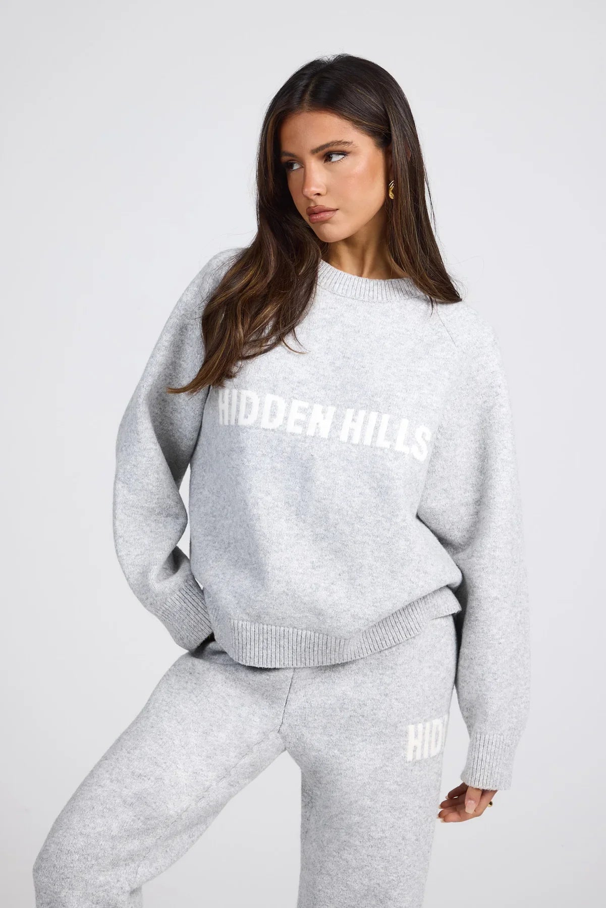 Gothic Street Y2K Minimalist Gray Women's Sweater with English Letters American Vintage Hip-Hop Fashion Versatile Pullover - ATFH
