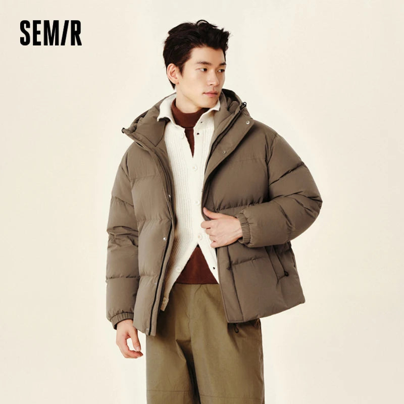Semir Down Jacket Men Waterproof Windproof 2026 Winter New Shoulder-Fitting Outerwear Couple Down Jacket