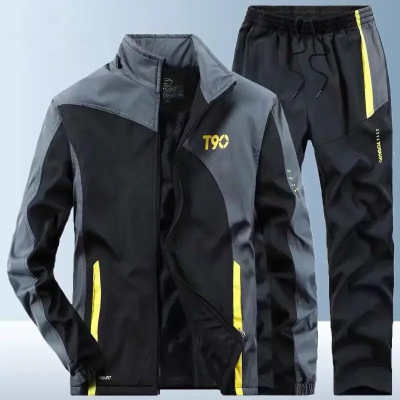 Men's Casual Active 2 Piece Jacket+Pants Basketball Tracksuits Full Zip Jogging Sports Suits Sets Athletic Running Sweatsuits