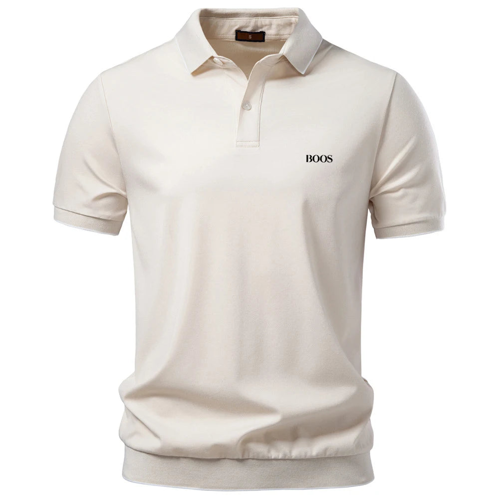 New summer men's lapel polo shirt, business casual men's short sleeved polo shirt for men