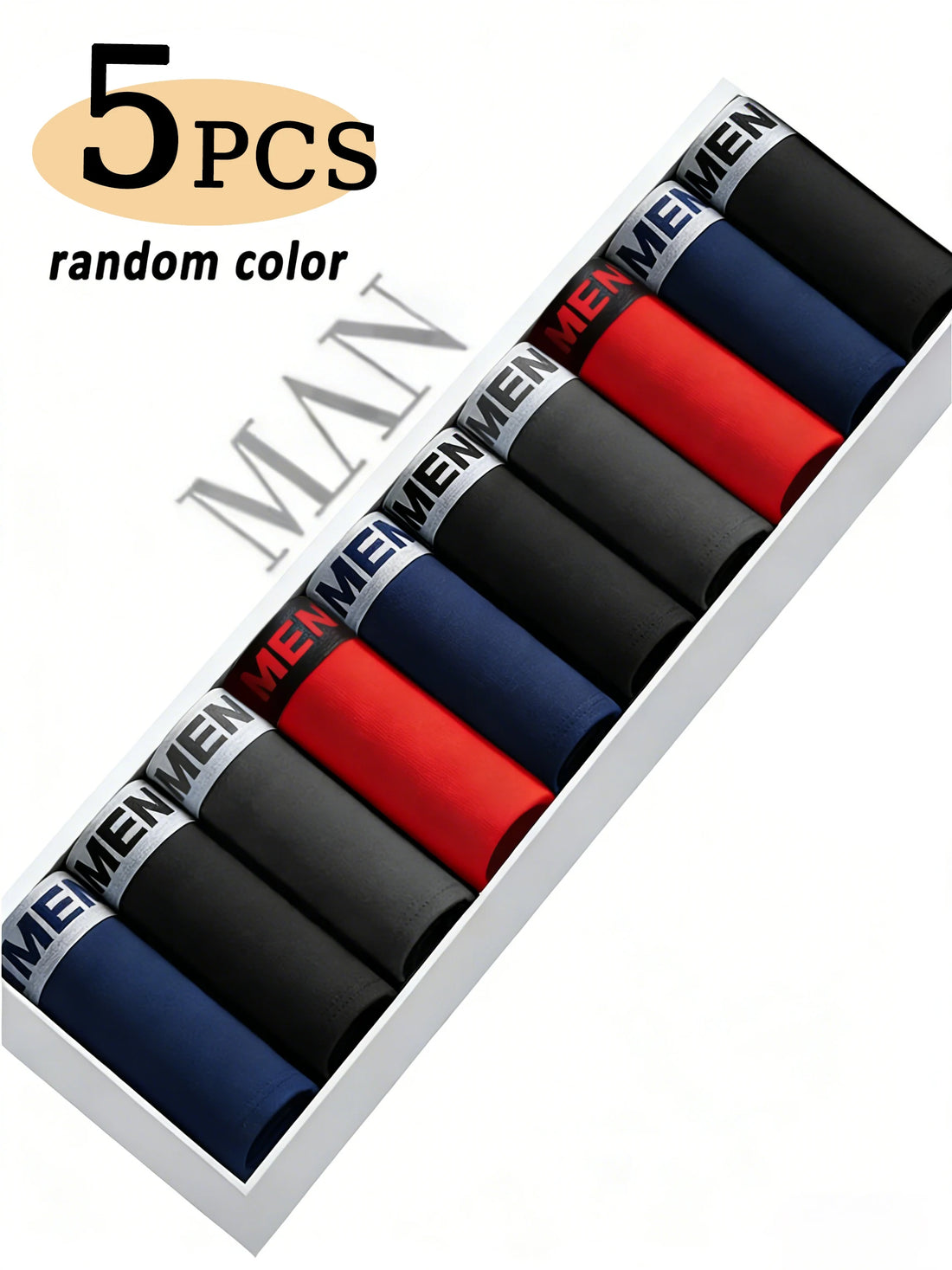 5PCS Random Men Underwear Quick Drying Stretchy Boxer Fshion Underpant Casual Sports Underwear High Stretch Trendy Panties