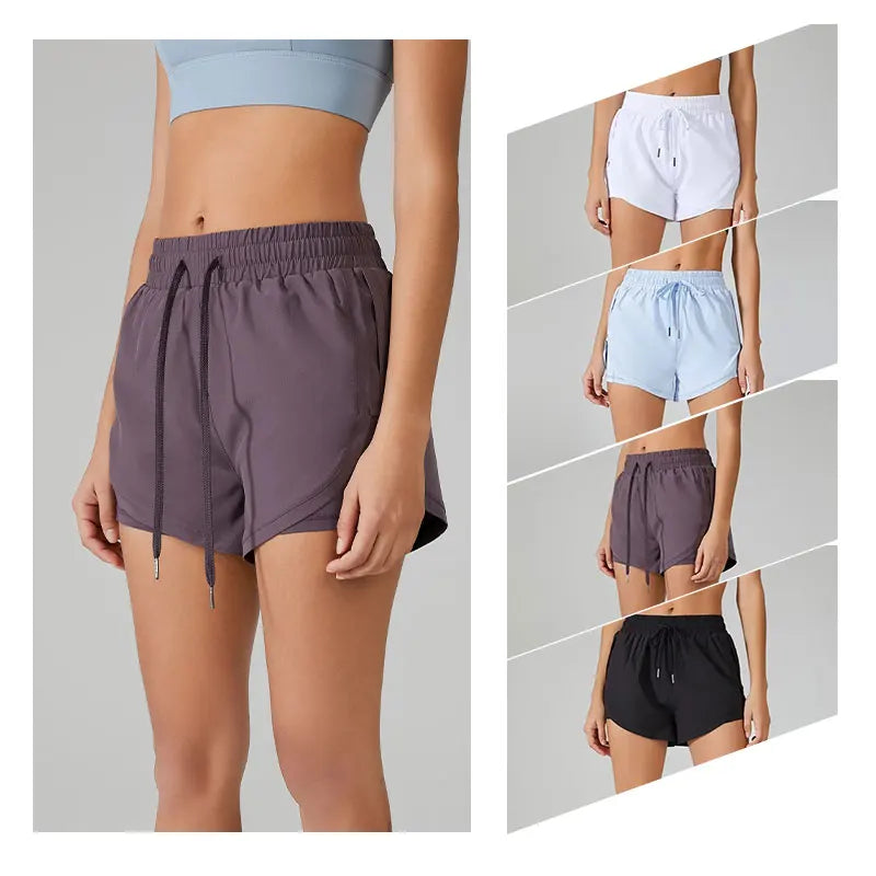 2 in 1 Women Running Shorts Yoga Clothes Fitness Elastic Summer Workout Female Jogging Leggings For Ladies Gym Sport Shorts Tahsi Fashion House