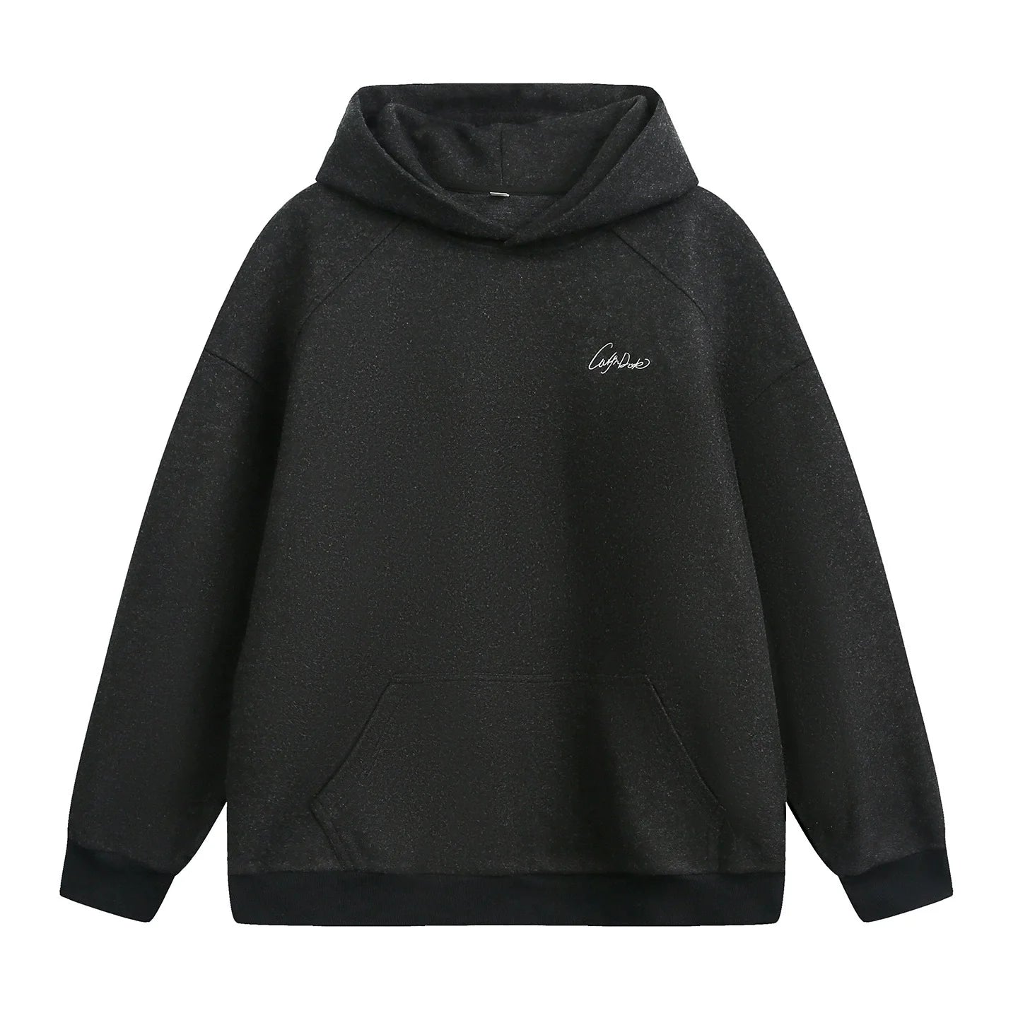 【Mirrordust】Autumn Loose Versatile Letter Embroidery Hooded Sweatshirt for Men American Street Style Casual Solid Color Hoodie - ATFH
