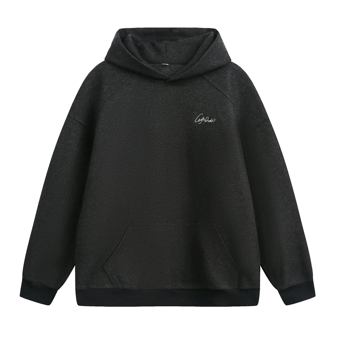 【Mirrordust】Autumn Loose Versatile Letter Embroidery Hooded Sweatshirt for Men American Street Style Casual Solid Color Hoodie - ATFH