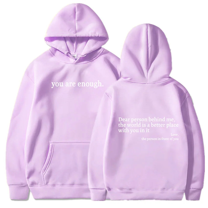Dear Person Behind Me Men's Kangaroo Pocket Hoodie Classic Retro Women's Back Text Hoodie Neutral Fashion Hoodie Autumn Winter