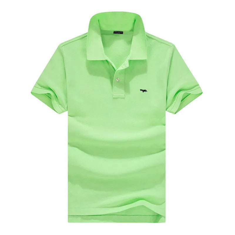 100% pure cotton Spring summer men's fashion sports brand embroidered short sleeved POLO shirt business casual T-shirt