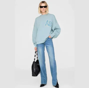 2025 Winter New North American Niche Classic Letter BING Printed Inner Fleece High Neck Loose Women's Sweatshirt - ATFH