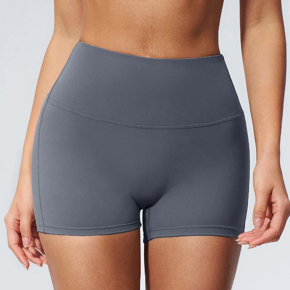 Women High Waist Sports Yoga Shorts Slim Fit Butt Lift Fitness Cycling Shirts Running Sports Shorts Female Workout Short Tights