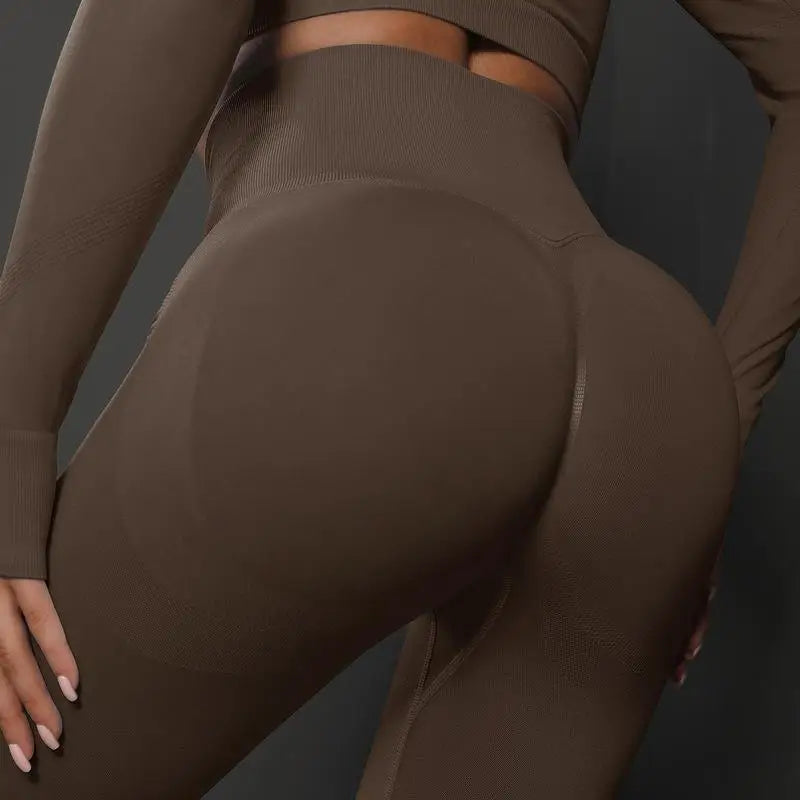 Seamless Leggings Sport Women Fitness Push Up Yoga Pants High Waist Hip-lifting Workout Running Scrunch Sportswear Gym Tights - ATFH