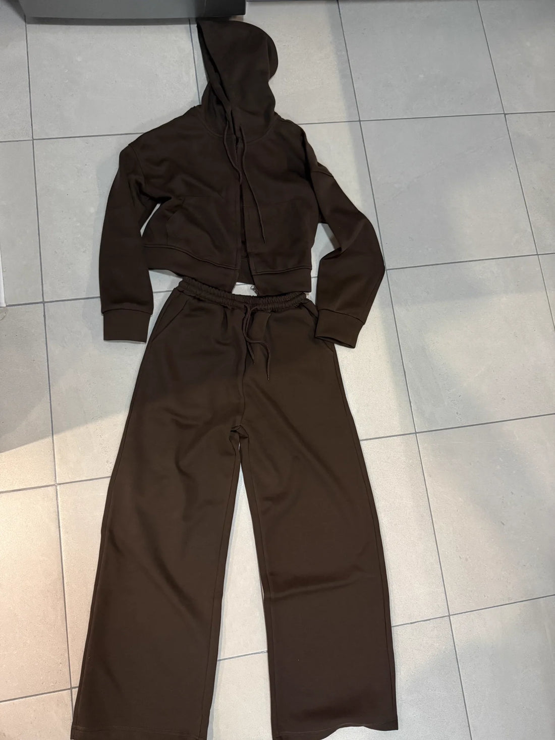 Cotton Hoodies Sweatshirt Two-piece Suit Women Casual Sports Sets Autumn Zip-up Short Coat Straight Trousers Loose 2-piece Sets