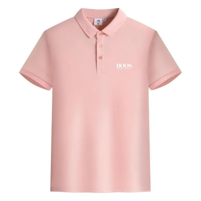 New men's high-quality short sleeved polo shirt, summer fashion, casual, comfortable, breathable and cool top