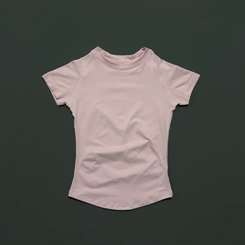 HISTELLO Sports Short Sleeve Top Seamless Yoga Leotard Clothing Women Gym T Shirts Workout Running Shirts Fitness Sports Vest - ATFH
