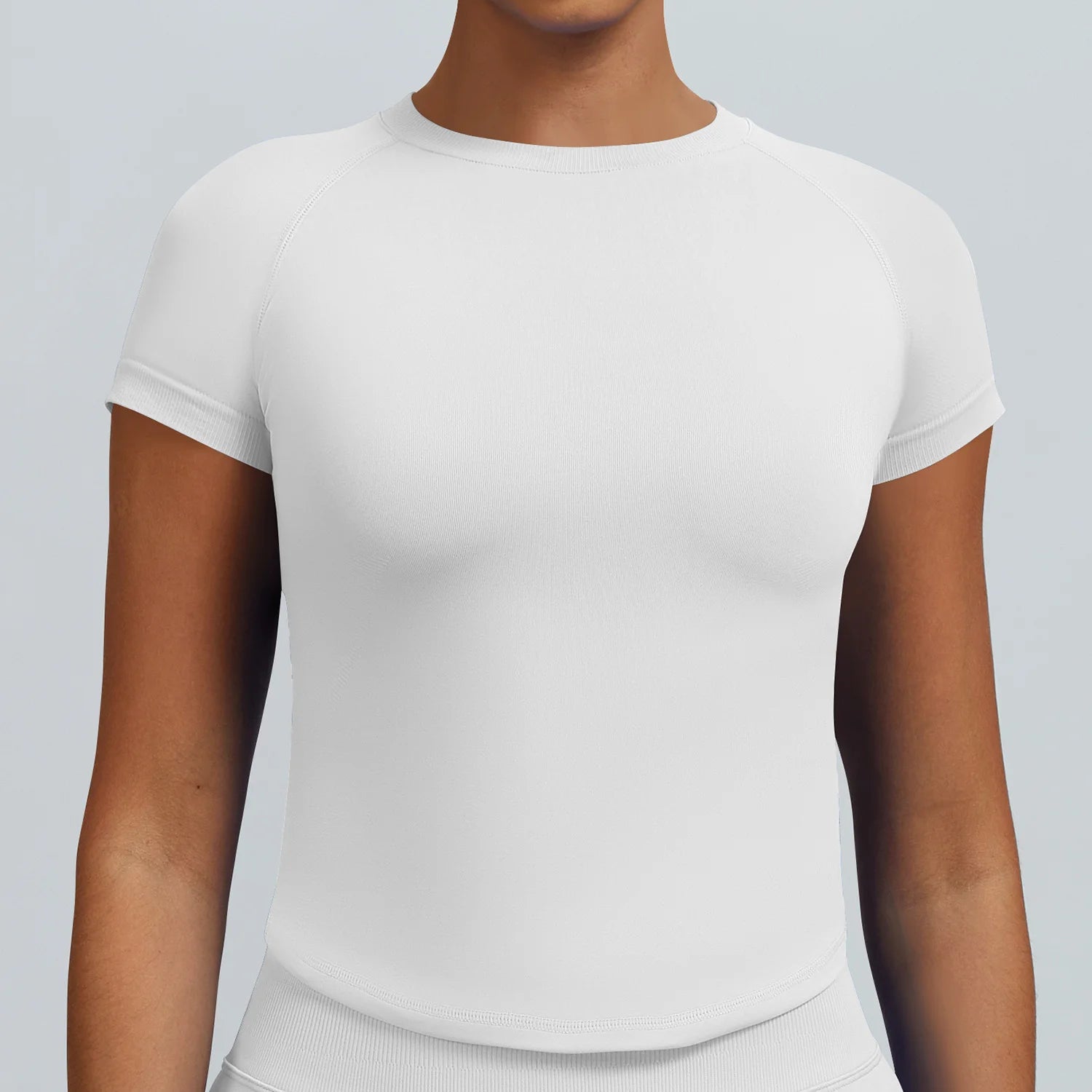 Yoga Short Sleeve Top Women Workout Gym Crop Top Light Weight Yoga Top Workout Shirt Longline Sports Stretchy Shirts - ATFH