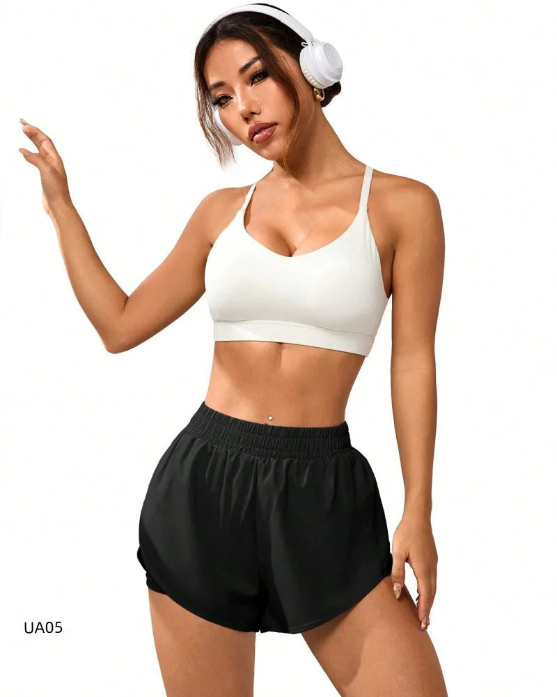 Women's 2-in-1 Flowy Quick Dry Athletic Running Yoga Gym Sport Shorts for Fitness Daily Wear Summer Essential Loose Fit Tahsi Fashion House