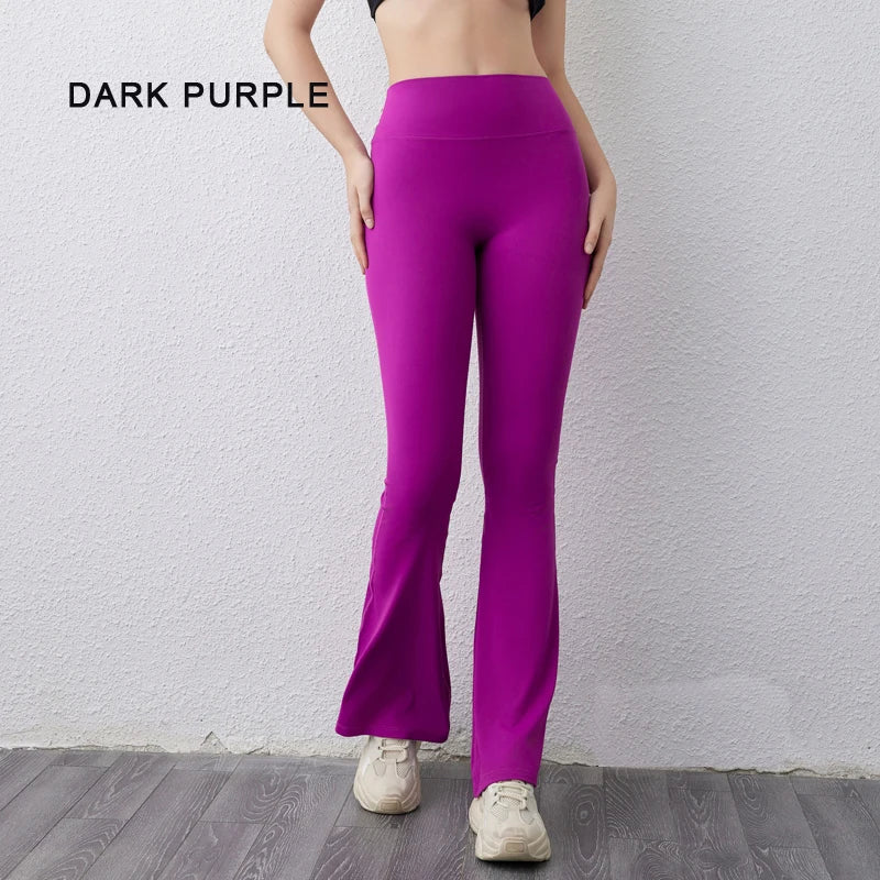 DIAS FIT JOY Peach flared pants for women's yoga high waisted and hip lifting tight pants wide leg fitness pants quick drying ATFH