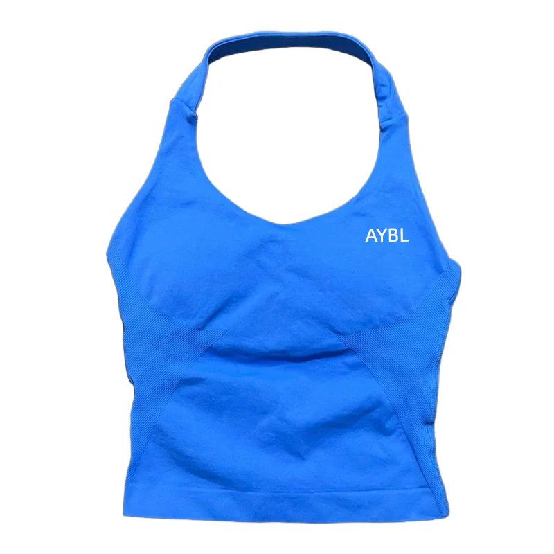Impact Halter Top Impact Leggings for Women Seamless Sports Yoga Pants Low Ribbed Band Gym clothes Fitness Workout Clothes - ATFH